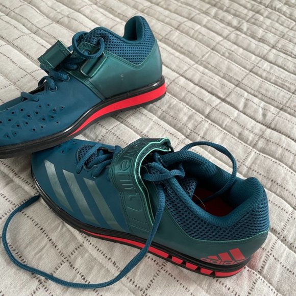 NEW - Size M5.5 - Adidas Powerlift Weightlifting Shoes - Blue/Aqua
